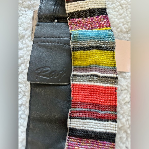 Raj Multicolor Beaded Women\'s Belt Fits  25.5 to 30.5” Festival Boho